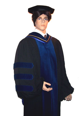 Deluxe Ph.D. gown and hood